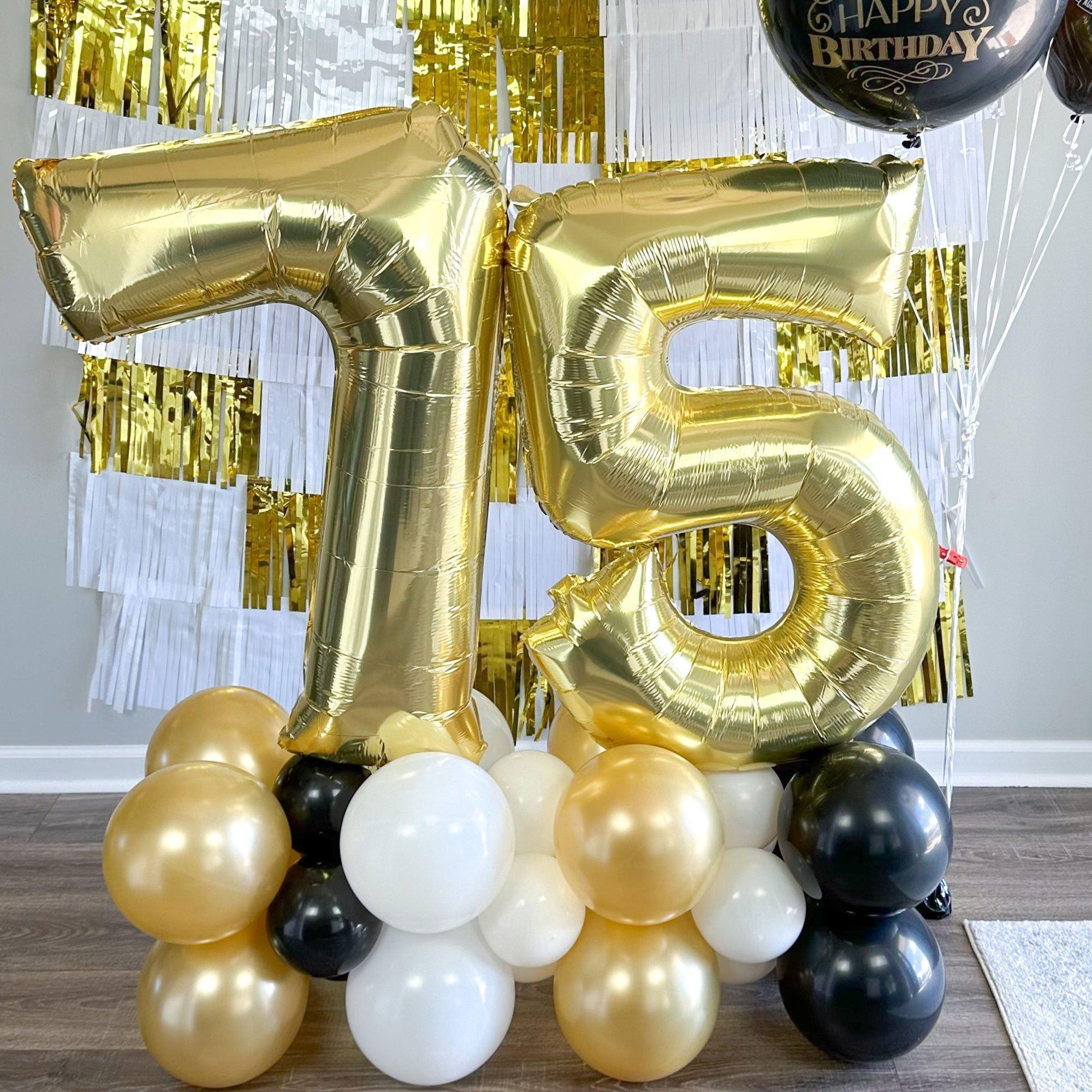 34in White Gold Number Balloon (3)